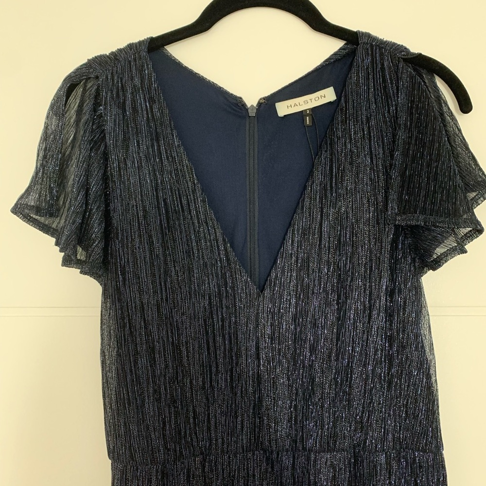 Halston Metallic Jersey Gown